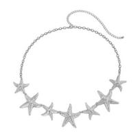 Yousheng Women Waist Chain Flower Starfish Faux Pearl Decor Adjustable Length Belly Dance Performance Waist Jewelry Parties Festivals Nightclub Body