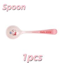 1pc Sanrio Hellokitty Tableware Safe And Heat-Resistant Three Grid Plate Spoon Handle Cup Melamine Tableware For Cutlery Bowl