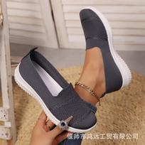 Large size foreign trade women's shoes one-pedal mother shoes soft-soled single shoes comfortable old Beijing cloth shoes women 36 tamsiai pilka spalva