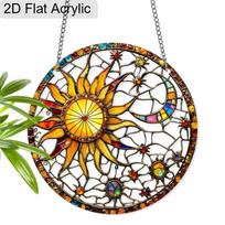 Acrylic Colorful Tulip Bouquet Suncatcher Stained Glass Effect Window Hanging Ornament Flower Lover Gifts 20cm/7.87Inch black