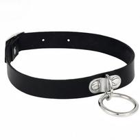 Anime Reze Collar Punk Gothic PU Leather Choker Necklace with Chain Pull Ring Cosplay Party Props Accessories