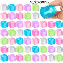 Ice 10/30/50Pcs Cube Square Sensory Toy Squeeze Cubes Ball Stress Easing For Kids Adults Anxiety Easing  Hand Therapy