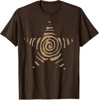 Spiral Star y2k Whimsy Grunge Vintage Alt Brown Graphic T-Shirt S įvairiaspalvis