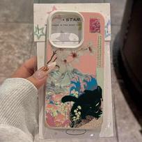 Vintage Lichee leather pattern Phone Case For Oppo A6X F31 A6 A5X A5 A60 A3X A3 A98 A79 A78 A58 A38 A2 A76 Pro 4G 5G Sakura Cat Oppo A57 4G