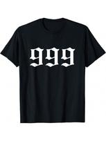 999 T-Shirt - Unisex Adults & Kids, Black, Small, Short Sleeve, Cotton 80% Polyester 20% S įvairiaspalvis