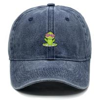 Cartoon Frog Printed Baseball Cap Adjustable Cozy Retro Baseball Hat With Sweatband Slouchy Sun Hat For Camping Tennis Gifts