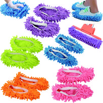 Mop Slippers House Cleaning Dust Removal Lazy Floor Wall Dust Removal Cleaning Feet Shoe Covers Washable Reusable Microfiber Random