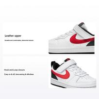 Nike Court Borough Low 2 PS Balti Juodi Raudoni Vaikams Sportbačiai University-Red BQ5451-110 28 white