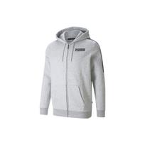 PUMA Solid Color Logo Print Drawstring Hooded Jacket Men Outerwear Grey 848241-04 M white
