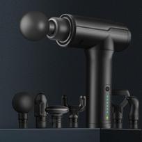 Atnaujinkite masažo pistoletą giliųjų raumenų masažo aparatą su 6 masažo galvutėmis 6 heads -- UK Plug juoda