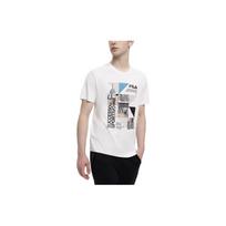 FILA Heritage Printed American Vintage Letter Crew Neck Short Sleeve T-Shirt Men Tops Cloud-White F11M338113F-WT XL white