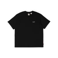 Levis Solid Logo Embroidered Crew Neck Pullover T-Shirt Unisex Tops Black A0637-0001 S