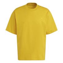 Adidas Solid Color Urban Casual Breathable Heavyweight Short Sleeve T-Shirt Unisex Tops Yellow HC8594 L