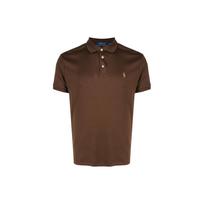 Polo Ralph Lauren Polo Pony Solid Straight Fit Logo Embroidered Short Sleeve Polo Shirt Men tops Brown 710652578-140 S