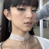 Retro Cross Pendant Lace Choker Necklace For Women Girls Clavicle Chain Jewelry Party Gift as the picture