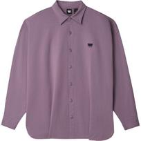 Levis Velvet Bat Patch Loose Long Sleeve Shirt Men shirts Purple A7098-0002 M