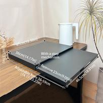 Metal Construction Metal Utility Rack Pull-Out Drawers Tabletop Storage Microwave Stand Shelves Design Modern Style