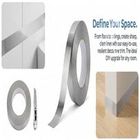 50m Self Adhesive Ground Corner Tile Decor PET Self Adhesive Floor Transition Strip  Kitchen 1cm sidabras