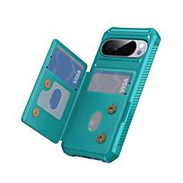 For Google Pixel 10 9 Pro XL 8 7 Pro 9A 8A 7A Wallet Case with Card Slot, Folio Flip RFID Blocking Protective Cover with Stand For Pixel 7 žalia