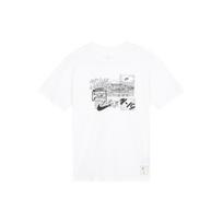 Nike Air Max Comic Fuji Mountain Print Round Neck Short Sleeve T-Shirt Men Tops White BV7584-100 L white