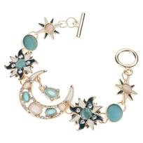 Bohemian Sun Moon Star Bracelet Women's Sun Moon Bracelet with Rhinestones and Opal Details for Women Girls