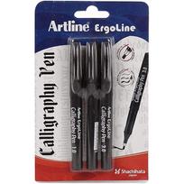 Artline Ergoline Calligraphy Pen Set with 3 Nib Sizes - Pack of 3 (Black) 13 juoda