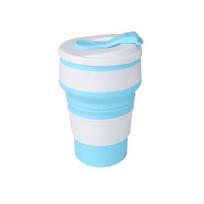 350Ml/500Ml Silikoninis sulankstomas puodelis Sulankstomas puodelis su dangteliu Kavos kelionės lauke Nešiojami vandens gėrimo arbatos puodeliai white