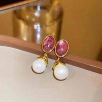 S925 Sterling Silver French Retro Pearl Stud Earrings - Vintage Style, Light Luxury, Versatile Oval Earrings for Women