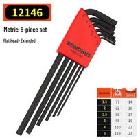 BONDHUS Metric Flat-Head L-Key Hex Wrench Set 1.5-5mm