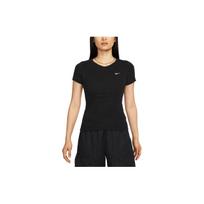 Nike Sportswear Essentials Ribbed Short-Sleeve T-Shirt Women Tops Black FB8277-010 XS beige