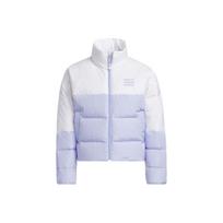 Adidas Neo W Icons+ Large Logo Print Color Block Stand Collar Down Jacket Women Outerwear White H36721 S