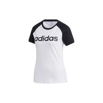 Adidas Neo Logo Color Block Round Neck Short Sleeve T-Shirt Women T-Shirt White GJ7920 S