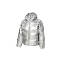 Puma Logo Hooded Down Jacket Women Outerwear Cement-Gray 530696-10 S white