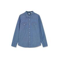Levis Solid Color Button Down Straight Leg Denim Long Sleeve Shirt Men shirts Dark-Blue 85745-0156 M