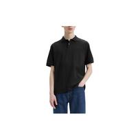 Levis Solid Color Half Button Short Sleeve Polo Shirt Men tops Black A6735-0011 M