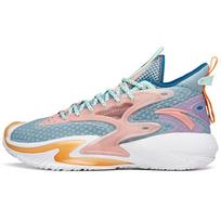 Anta Kong Chao 3 Shock Absorption Anti-Slip Wear-Resistant High-Top Basketball Shoes Men Sneakers Pink Green 112131601-3 42.5