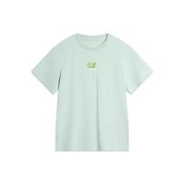 Li Ning Kinų kultūros serijos paveikslo spaudinio laisvalaikio slim fit trumpomis rankovėmis marškinėliai moterims ledinės žalios spalvos AHSU330-2 XL