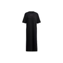 Adidas Neo Logo Print Breathable Three Stripes Sports Pullover Round Neck Short Sleeve Dress Women dress Black H45104 XS