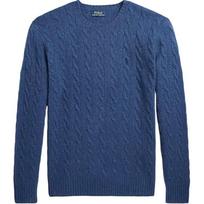 Polo Ralph Lauren Small Pony Logo Embroidered Twisted Knit Sweater Men sweater Sky-Blue MNPOSWE16810385B28 XL