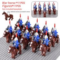 Ming Dynasty Knights Soldiers Cavalry Action Figure Accessories Helmet Armor Medieval Building Blocks Bricks Toys For Kids Gifts
