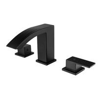 Waterfall Bathroom Basin Faucet Brushed Gold/Black Deck Mounted Hot and Cold Water Mixer Sink Tap Dual Handle Bathtub Tap juoda