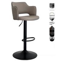 Reguliuojamas itališko stiliaus sukamasis baro kėdė su atlošu 46-66 cm