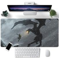 S-Skyrim Žaidimų pelės kilimėlis Didelis klaviatūros stalo kilimėlis Žaidimų pelės kilimėlis Užrakintas kraštas Neslystantis kilimėlis LE600x300x2mm