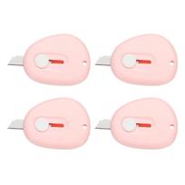4/8Pcs Mini Box Cutters Retractable Small Utility Knife Portable Cute Letter Envelope Opener with Keychain Hole Office Supplies