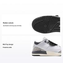Air Jordan 3 Retro PS Hide N Sneak Kids Sneakers White Black Iron FB4416-100 28