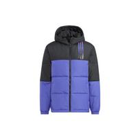 Adidas Neo FW22 Letter Print Zip Hooded Down Jacket Unisex Outerwear Purple HN7205 M