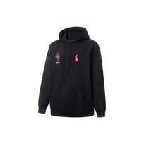 Li Ning logotipas raidžių spaudinys laisvas džemperis su gobtuvu unisex džemperiai juodas AWDT311-1 XL black