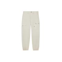 Li Ning Skateboard Series Solid Color Mid Waist Straight Leg Cuffed Knit Sports Pants Men bottoms Oatmeal-Gray AKXT201-1 M white