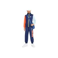Nike Casual Sports Suit Active Joy Color Block Logo Print Kids Kids suits FJ5123-410 XS blue