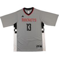 Adidas X NBA Harden Series Houston Rockets Gray Checkerboard Soft Comfortable Short Sleeve Basketball Shirt Men tops AT6321 XXXL